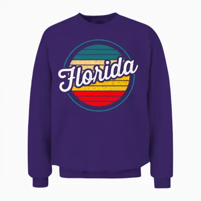 Florida Retro Sunset Unisex Sweatshirt - Purple