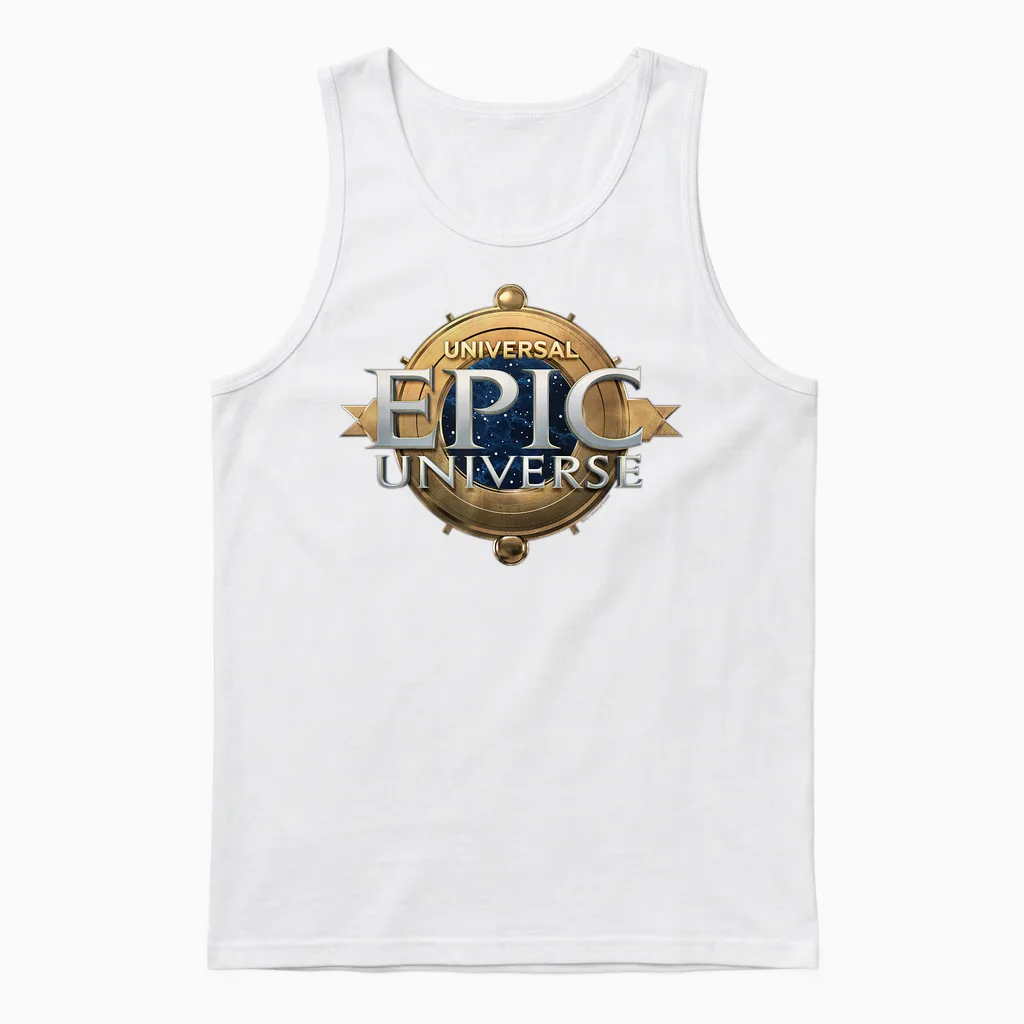 Universal Epic Universe Logo Unisex Tank Top in White
