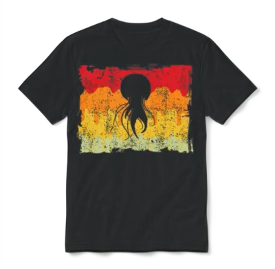 Jellyfish Retro Unisex T-Shirt - Black