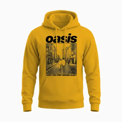 Oasis Amazon Exclusive Wtsmg in White Unisex Hoodie - Gold