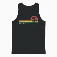One Love Reggae Rasta Shirt Vintage Sunset Palm Trees Island T-Shirt, Black, S Unisex Tank Top in Black - 1