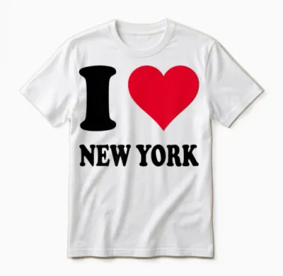 Love Stories I Heart New York I Love New York T-Shirt, White, V-Neck, Short Sleeve, Unisex, Small Unisex T-Shirt - White