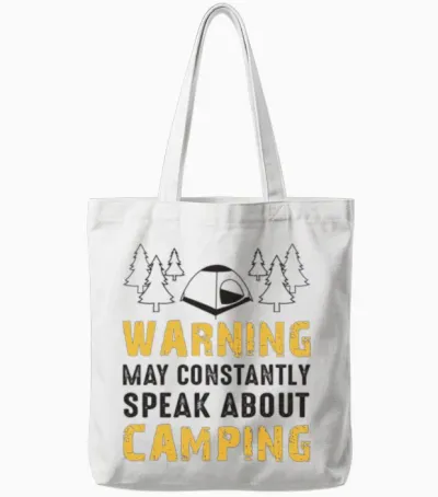 Camping Vintage Retro Tote Bags - White