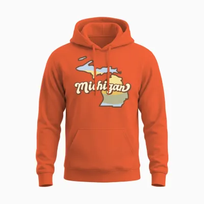 Michigan Retro Unisex Hoodie - Orange