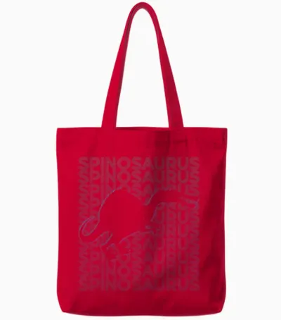 Spinosaurus Dinosaur Retro Tote Bags - Red
