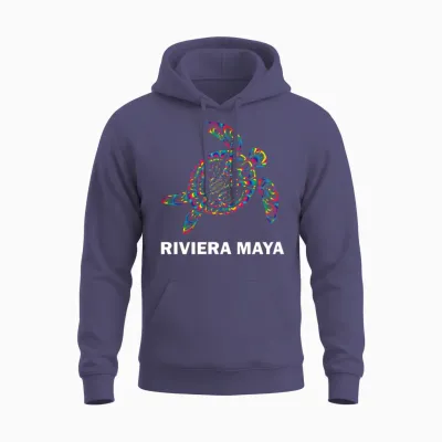 Riviera Maya Mexico Hippie Psychedelic Tribal Sea Unisex Hoodie - Heather Sport Dark Navy