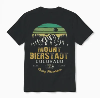 Mount Bierstadt Colorado Unisex T-Shirt - Black