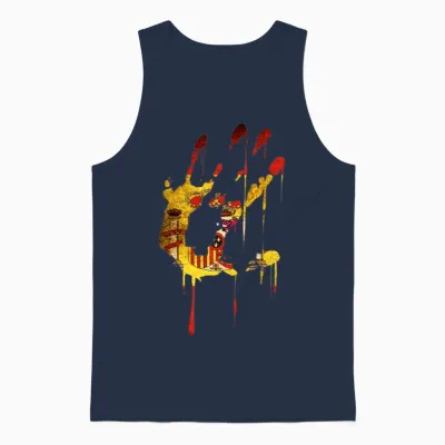 Spain Flag Art Unisex Tank Top - Navy