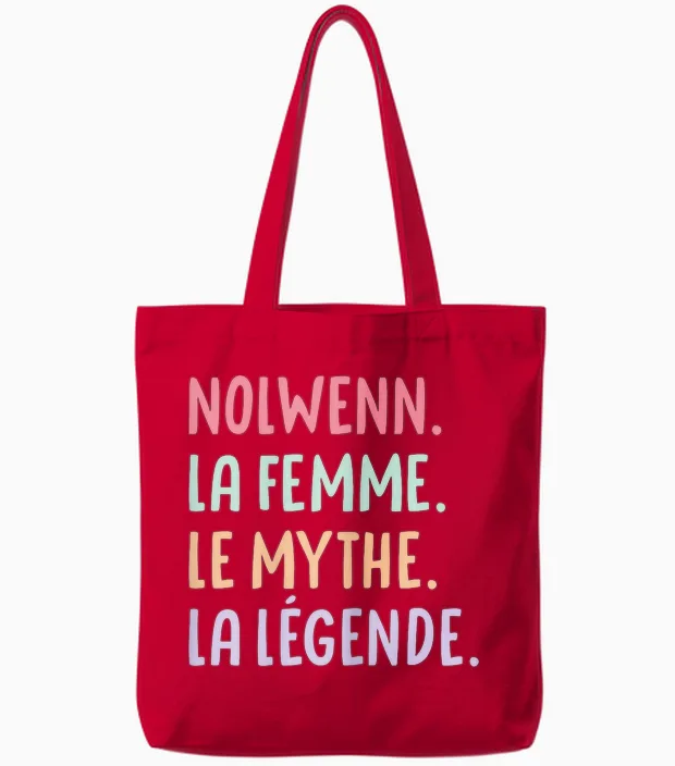 Wife Girlfriend Humour Gift Personalized Name Nolwenn T-Shirt, Black, Female X-Small Tote Bags in Red