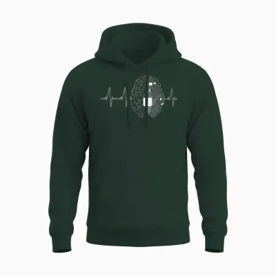 Machine Learning Ai Data Science Heartbeat Data Unisex Hoodie - Forest