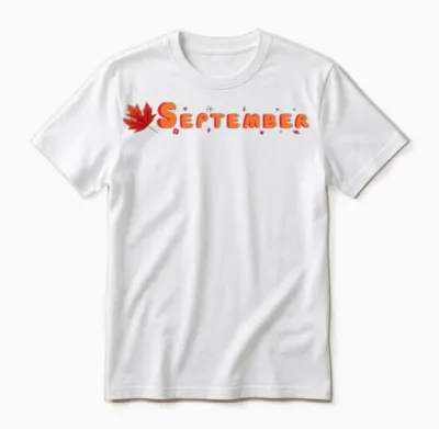 Autumnal September Outdoor Design Unisex T-Shirt - White
