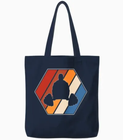 Gym Retro Tote Bags - Navy