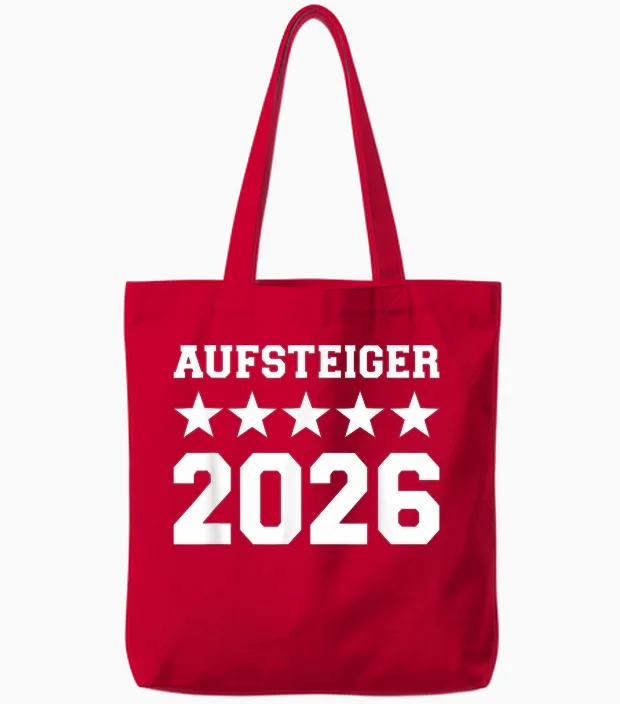 Aufsteiger 2026 Aufstieg Meister Tote Bags in Red