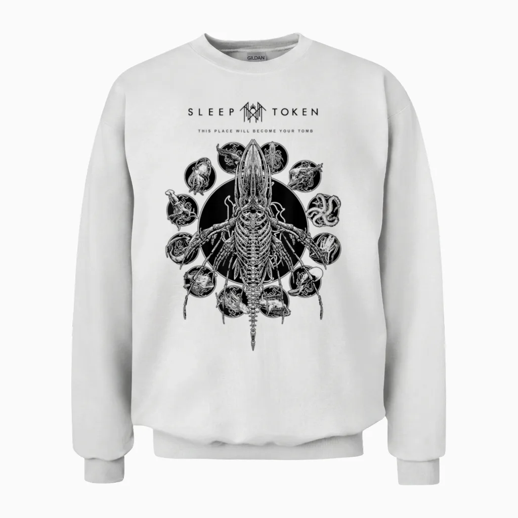 Sleep Token Remains White Unisex Sweatshirt in White