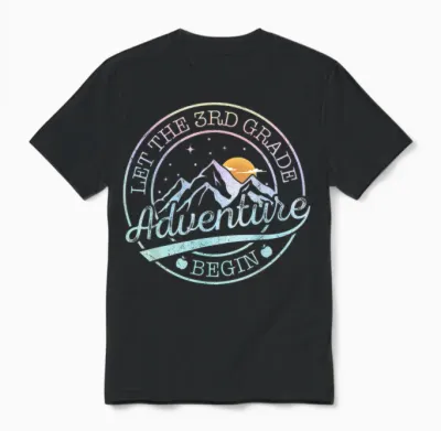 Let the 3rd Grade Adventure Begin Retro First Day of School Unisex T-Shirt - Black