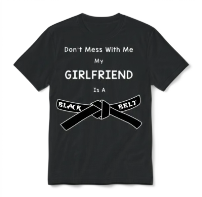 Girlfriend Black Belt Karate Martial Arts Unisex T-Shirt - Black