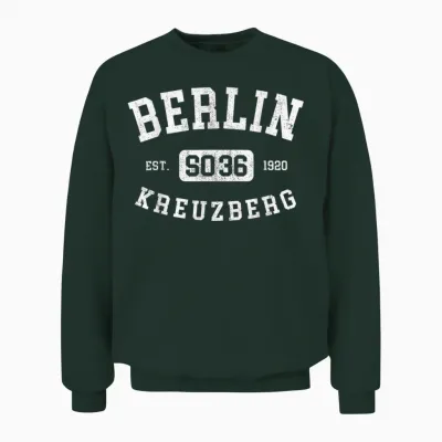 Berlin Kreuzberg So 36 Vintage College Style Berlin Unisex Sweatshirt - Forest
