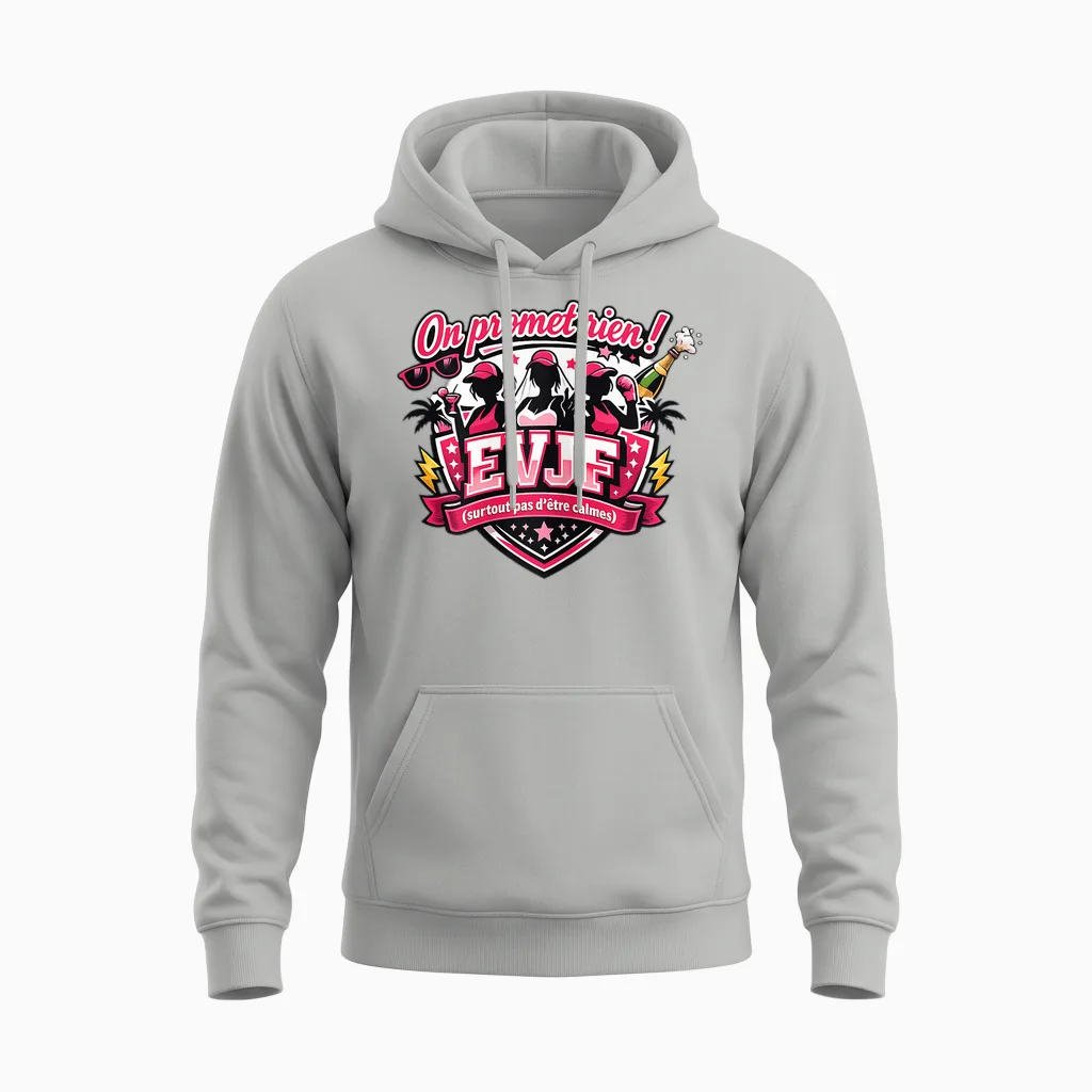Evjf Femme Future Mariée Humour Original on Promet Rien ! Unisex Hoodie in Ash