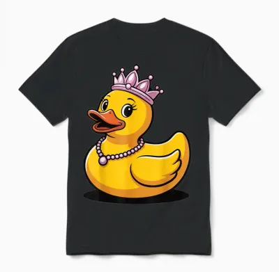 Canard En Caoutchouc Princesse Couronne Couronne Unisex T-Shirt - Black
