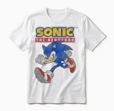 Sonic the Hedgehog Running Sonic Cool Portrait Vintage Unisex T-Shirt - White