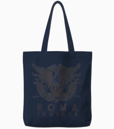 History of Ancient Rome Spqr Roman Eagle Roma Invicta Tote Bags - Navy