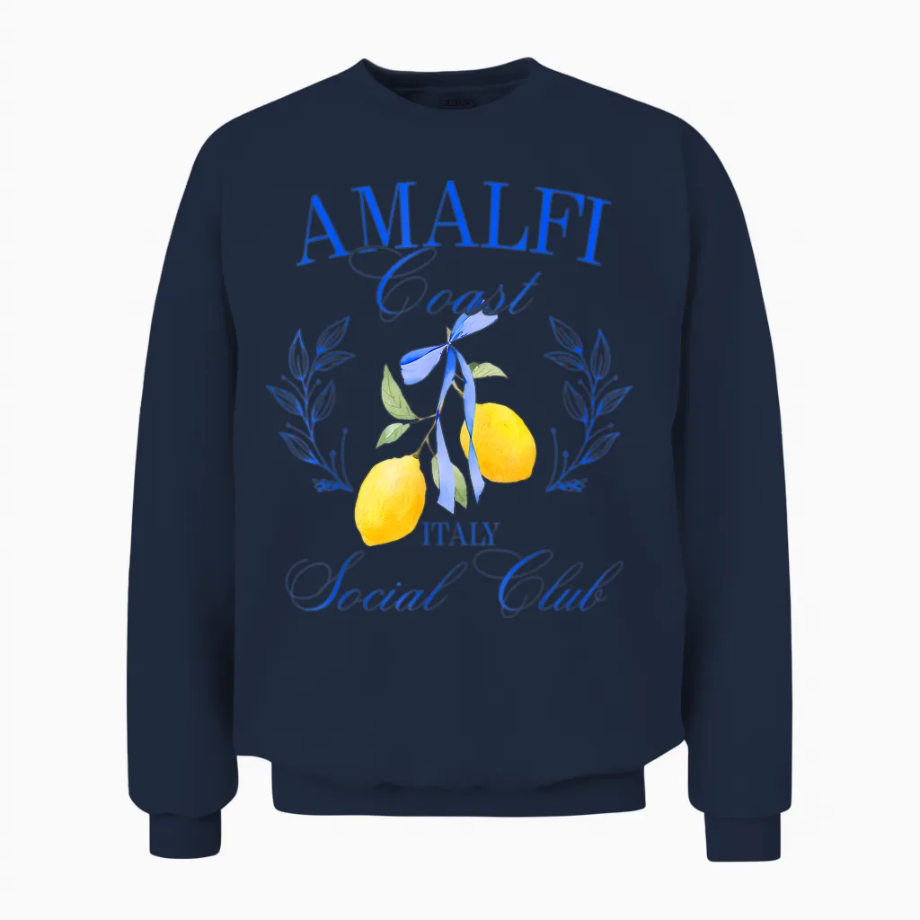 Italy Gift for Her Amalfi Coast Italy Sorrento Capri Lemons Unisex Sweatshirt in Navy