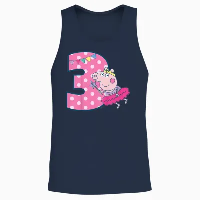Peppa Pig 3 Geburtstag Unisex Tank Top - Navy