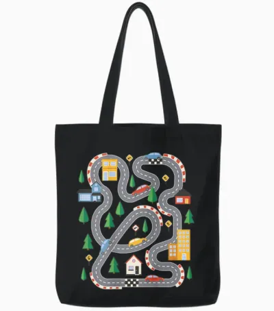 Cute Playmat Outfits - Kinder - Unisex-Kinder - Auto- Und Rennsportfans - Kurzarm - T-Shirt - Novelty-T-Shirts - Shirt - Schwarz - S - V-Ausschnitt Mit Offenem Rücken Tote Bags - Black