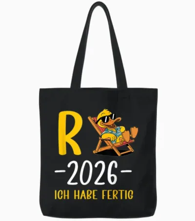 Rente 2026 T-Shirt with German Text "ich Habe Fertig Rentner Und Rentnerin" [german Tote Bags - Black
