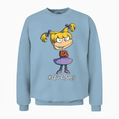 Mademark X Rugrats - Angelica Pickles Girl Boss Rugrats Unisex Sweatshirt - Light Blue