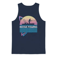 Kayak Kayaking Retro Unisex Tank Top - Navy – 1