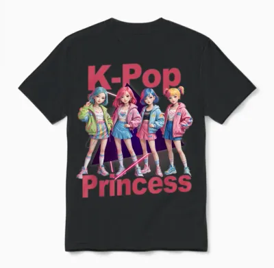 K-Pop Korean Princess Pop Music Idol Group Concert Band Girl Unisex T-Shirt - Black