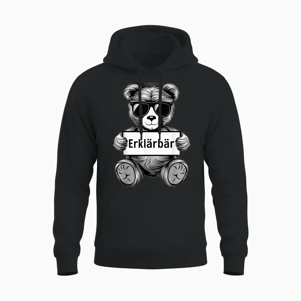 Erklärbär Lehrer Geschenk Abschiedsgeschenk Lehrerin Lustig Unisex Hoodie in Black