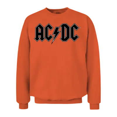 Ac/dc Black Logo with Lightning Bolt Unisex Sweatshirt - Orange