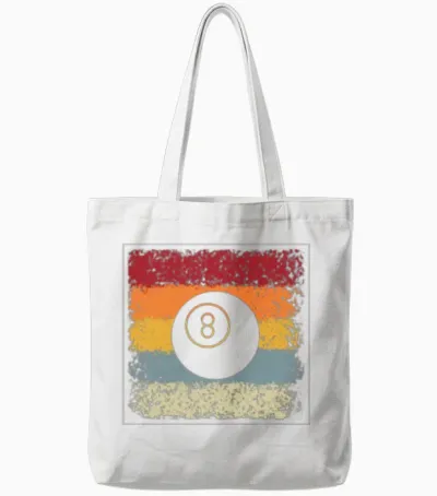 Billiards Retro Tote Bags - White