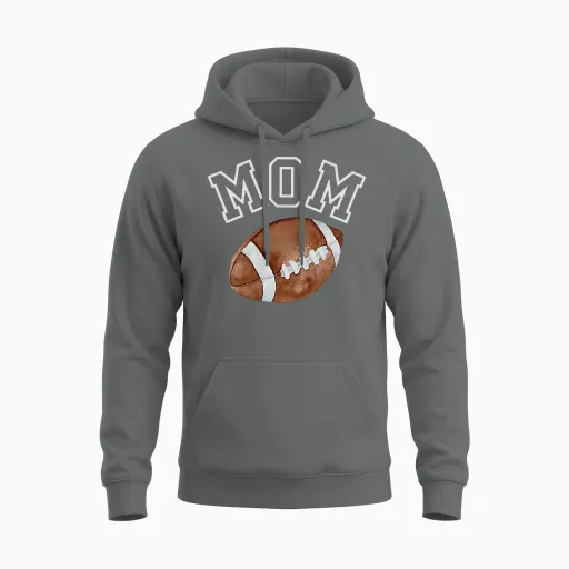 Mom of the 1 Year Old Football 1st Year Down Birthday Party Unisex Hoodie in Graphite Heather
