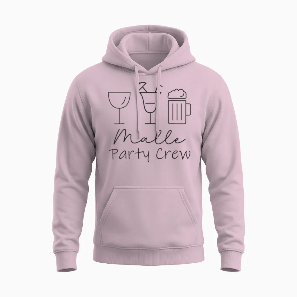 Malle Crew Party Urlaub Outfit Mallorca Unisex Hoodie in Light Pink