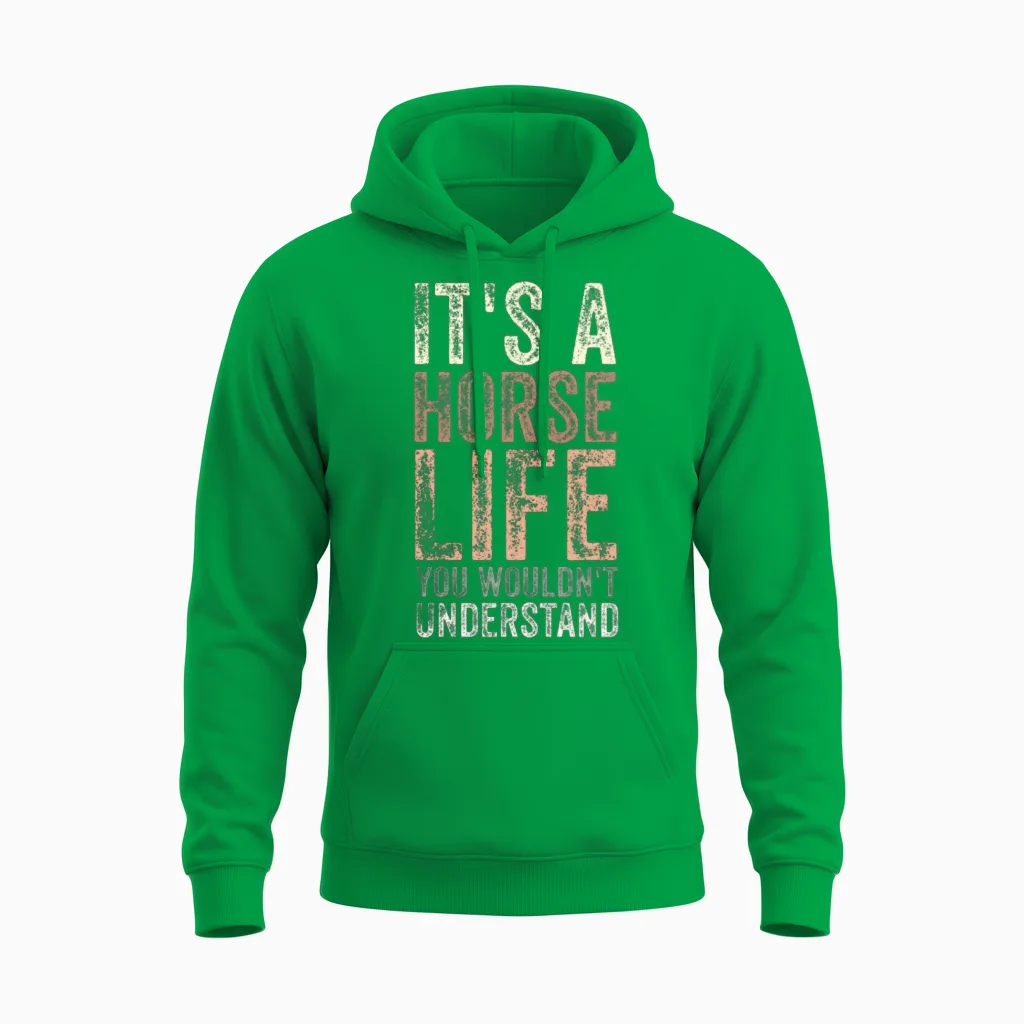 Horses Live Horse Lovers Unisex Hoodie in Irish Green