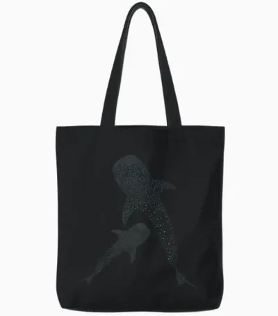Whale Shark T-Shirt, Black Tote Bags - Black