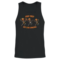 Dancing Skeleton Halloween Fall Graphic Unisex Tank Top - Black – 2