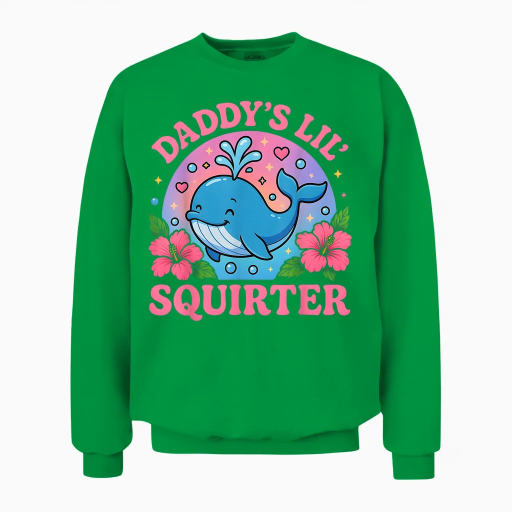 Lustiger Unangemessener Papa Lil Squirter Unisex Sweatshirt in Irish Green