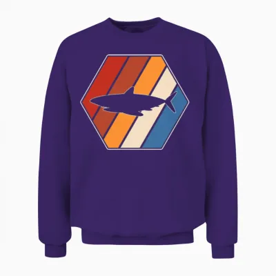Shark Retro Unisex Sweatshirt - Purple