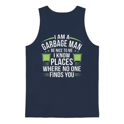 Garbage Man Unisex Tank Top - Navy