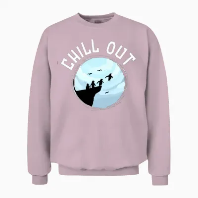 Chill Out Penguins Unisex Sweatshirt - Light Pink