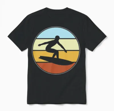 Surfing Retro Unisex T-Shirt - Black