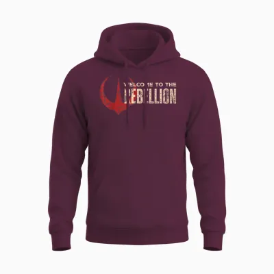 Star Wars Andor "welcome to the Rebellion" Quote Rebel Logo Unisex Hoodie - Maroon