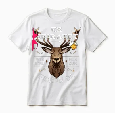 Jga T-Shirt Männer Junggesellenabschied Polterer Poltern Unisex T-Shirt - White