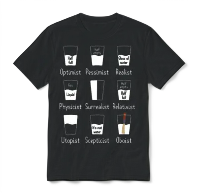 Oboe Water Orchestra Musician Oboist Optimist Unisex T-Shirt - Black