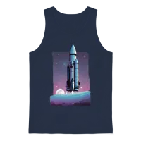 Vintage Retro Space V3 Unisex Tank Top - Navy – 1