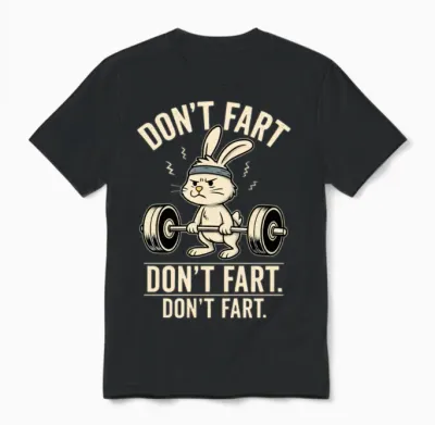 Funny Gym Bunny – Don’t Fart Unisex T-Shirt - Black